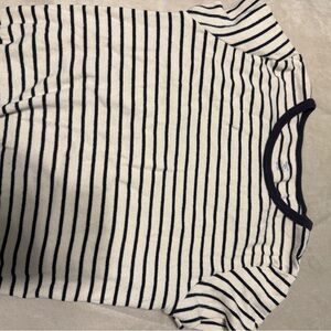 Brandy Melville Navy and White Striped Tee